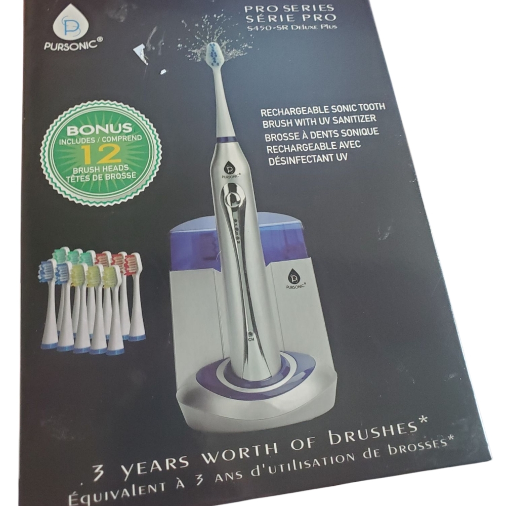 Pursonic Rechargeable Sonic Toothbrush with UV Sanitizer
